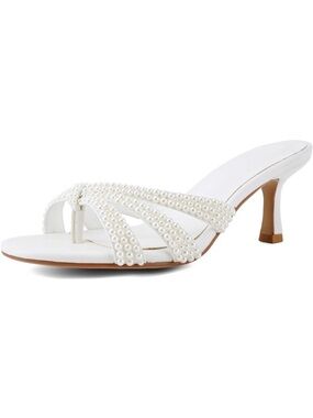 Women's Pearl-Embellished Heeled Sandals